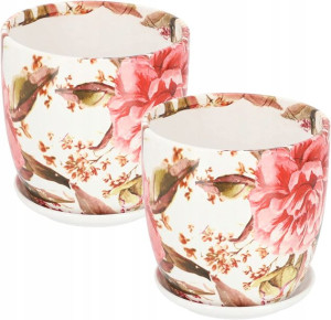 2x Doniczka 20 Donica Osłonka Ceramiczna Podstawka