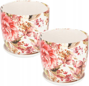 2x Doniczka 17 Donica Osłonka Ceramiczna Podstawka