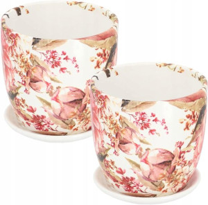 2x Doniczka 15 Donica Osłonka Ceramiczna Podstawka