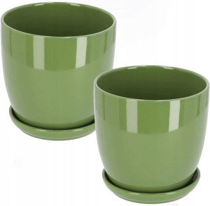 2x Doniczka 15 Donica Osłonka Ceramiczna Podstawka