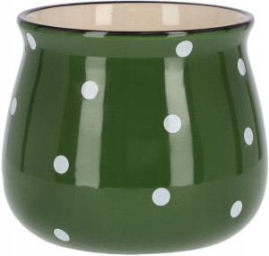 Doniczka Osłonka 125mm Donica Ceramiczna W Grochy