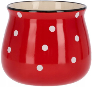 Doniczka Osłonka 125mm Donica Ceramiczna W Grochy