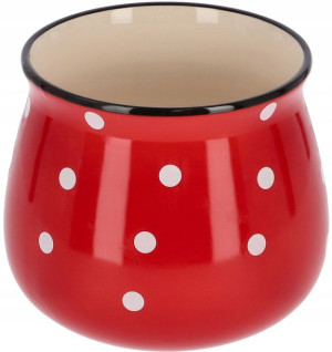 Doniczka Donica Osłonka Ceramiczna W Grochy 125mm