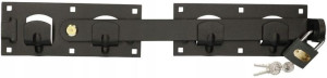 Zasuwa Bramowa Dwuskrzydłowa Z Kłodką 430mm Czarna