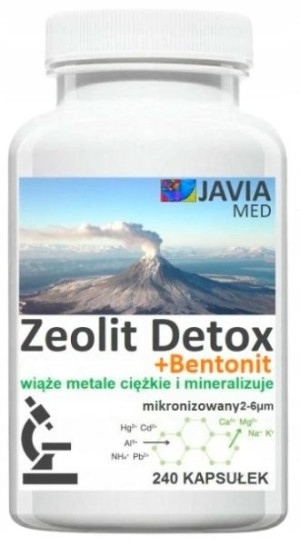 ZEOLIT Detox + Bentonit Klinoptylolit 240kapsułek