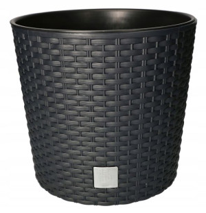 Doniczka Rattan Osłona Donica Antracyt 250 + Wkład