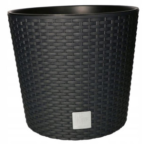 Doniczka Rattan Osłona Donica Antracyt 300 + Wkład