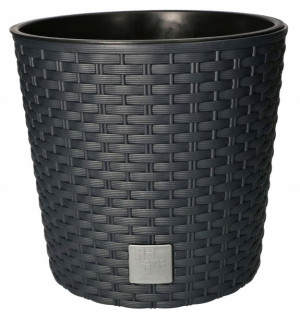 Doniczka Rattan Osłona Donica Antracyt 200 + Wkład