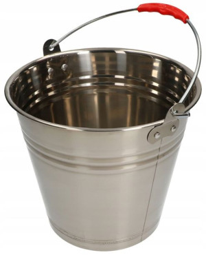 Wiadro Nierdzewne 5 L Metalowe Inox Budowlane
