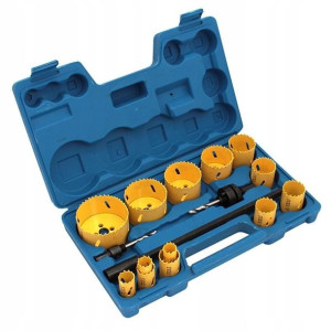 Zestaw Otwornice 17 Sztuk Drewno Metal