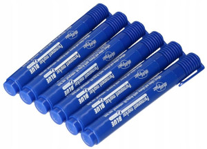 Marker Permanentny Niebieski Wodoodporny 6szt
