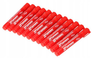 Zestaw 12x Marker Permanentny Czerwony Wodoodporny