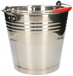 Wiadro Nierdzewne Stalowe Inox Rantem Budowlane 10