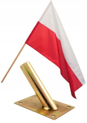 Komplet Narodowy Flaga Polska Kij + Uchwyt Zestaw