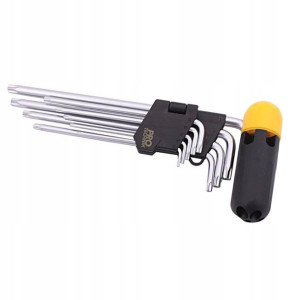 Klucze Torx Cr.v 9cz Długie Imbusowe Z Otworem