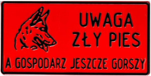 Tablica Tabliczka Zły Pies A Gospodarz Jeszcze Gor