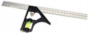 Kątownik Stolarski 300 Mm Z Poziomicą Libelką 30
