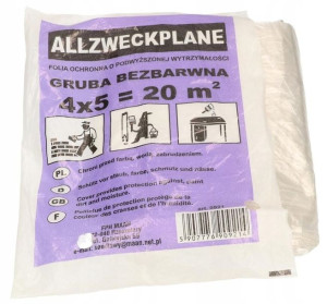 Folia Budowlana Malarska Ochronna Bezbarwna 4x5 M