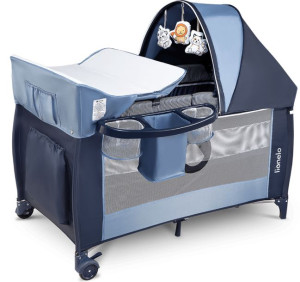 Lionelo Sven Plus łóżeczko turystyczne Blue Navy
