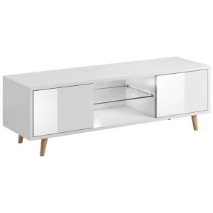 Hakano Szafka rtv NUBILA 45x140x42 cm styl nowoczesny biała