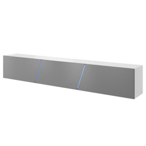 Hakano Szafka rtv DEO 35x240x40 cm styl nowoczesny biała + szara