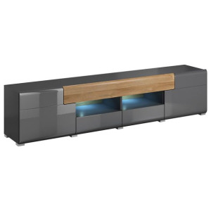 Hakano Szafka rtv BALLADE 47x208x39 cm styl nowoczesny antracyt c. brązowy