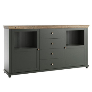 Hakano Komoda OPERA 93x181x42 cm styl klasyczny butelkowa zieleń