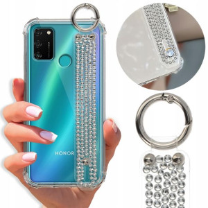 Etui Antishock Pasek Diamenty do HUAWEI HONOR 9A
