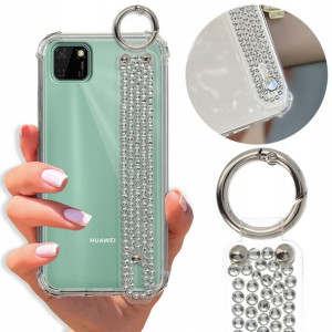 Etui Antishock Pasek Diamenty do HUAWEI Y5P Case