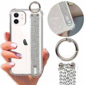 Etui Antishock Pasek Diamenty do IPHONE 12 Case
