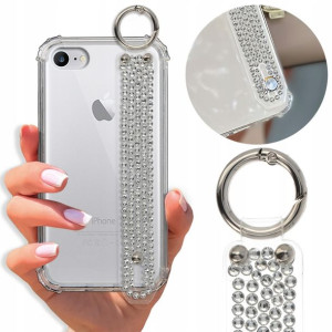 Etui Antishock Pasek Diamenty do IPHONE SE2 Case