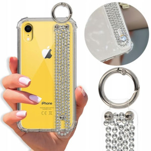Etui Antishock Pasek Diamenty do IPHONE XR Case