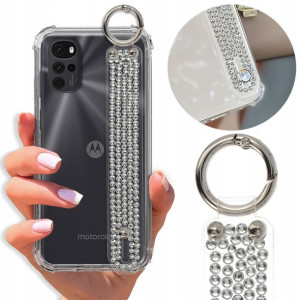 Etui Antishock Pasek Diamenty do MOTOROLA G22 4G