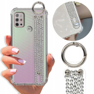 Etui Antishock Pasek Diamenty do MOTOROLA G30 Case