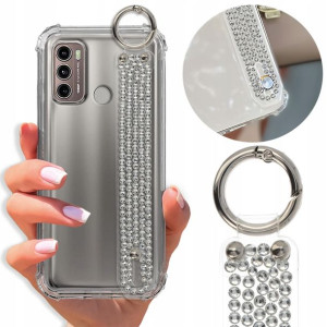 Etui Antishock Pasek Diamenty do MOTOROLA G60 Case