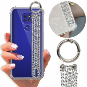 Etui Antishock Pasek Diamenty do MOTOROLA G9 Case
