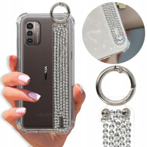 Etui Antishock Pasek Diamenty do NOKIA G21 4G Case