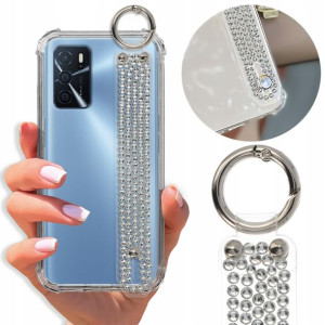 Etui Antishock Pasek Diamenty do OPPO A16 Ochronne