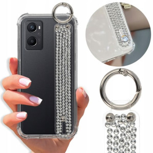 Etui Antishock Pasek Diamenty do OPPO A96 4G Case