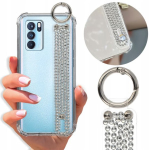 Etui Antishock Pasek Diamenty do OPPO RENO 6 5G