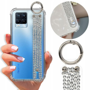 Etui Antishock Pasek Diamenty do REALME 8 PRO Case