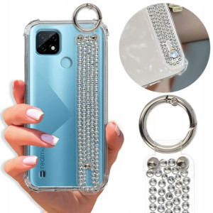Etui Antishock Pasek Diamenty do REALME C21 Case