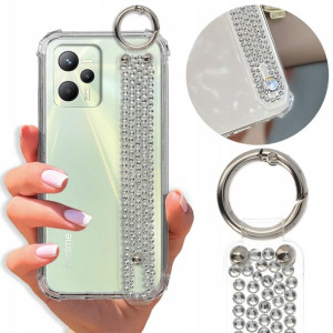 Etui Antishock Pasek Diamenty do REALME C35 Case