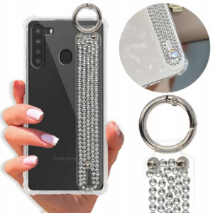 Etui Antishock Pasek Diamenty do SAMSUNG A21 Case