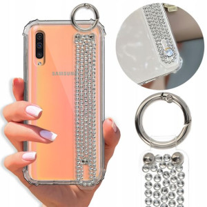 Etui Antishock Pasek Diamenty do SAMSUNG A50S Case