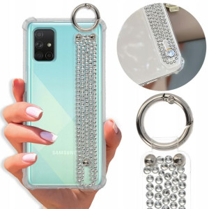 Etui Antishock Pasek Diamenty do SAMSUNG A71 Case