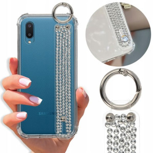 Etui Antishock Pasek Diamenty do SAMSUNG M02 4G