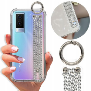 Etui Antishock Pasek Diamenty do VIVO V21E 4G Case