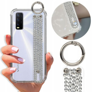 Etui Antishock Pasek Diamenty do VIVO Y20S Case