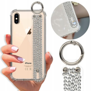 Etui Antishock Pasek Top Diamenty do IPHONE XS MAX